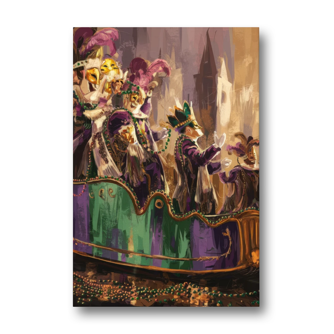 New Orleans Mardi Gras Parade - Canvas Wall Art - Front