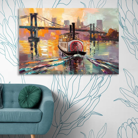 New Orleans Mississippi River Views Living Room - Canvas Wall Art