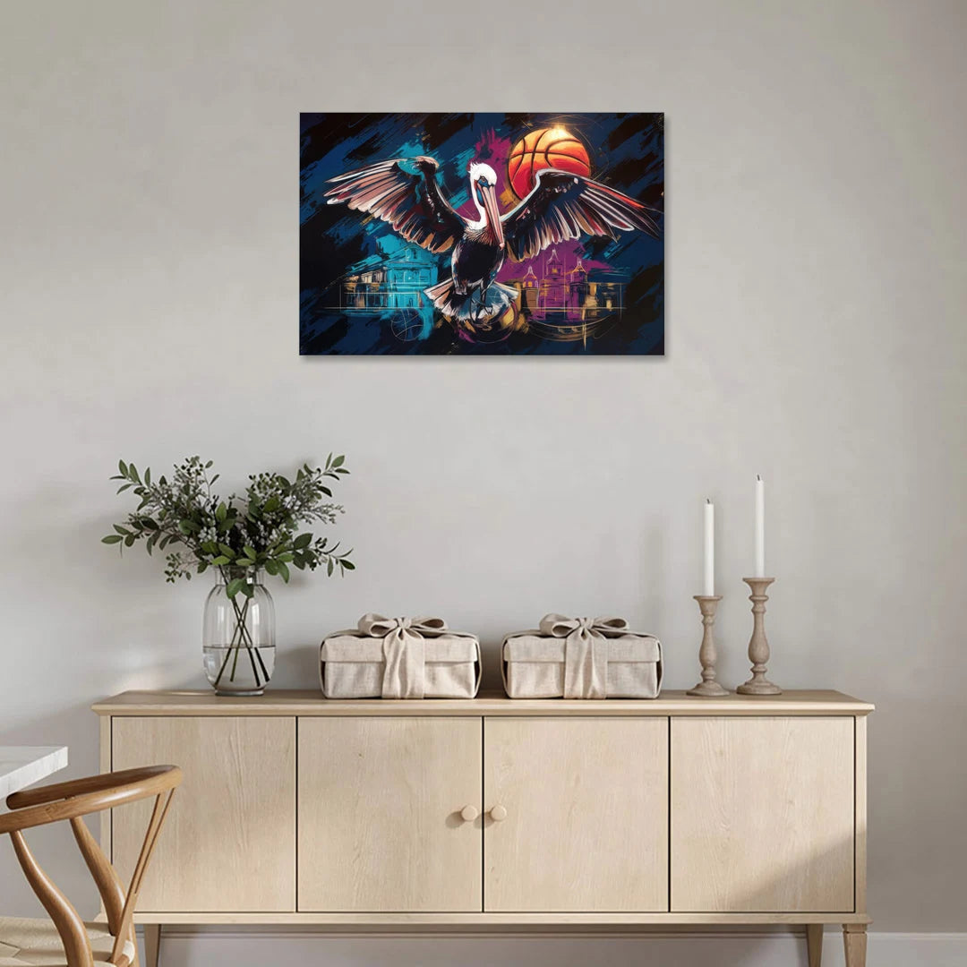 New Orleans Pelicans Basketball Spirit - Canvas Wall Art - Coffee Table - 36x24