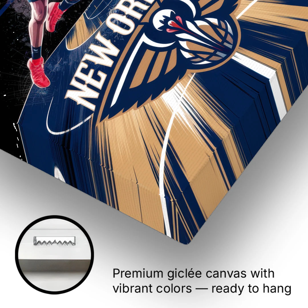 New Orleans Pelicans Team Pride - Canvas Wall Art - Gallery Wrap Corner