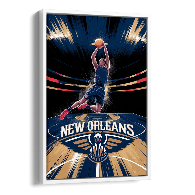 New Orleans Pelicans Team Pride Side - White Canvas Wall Art