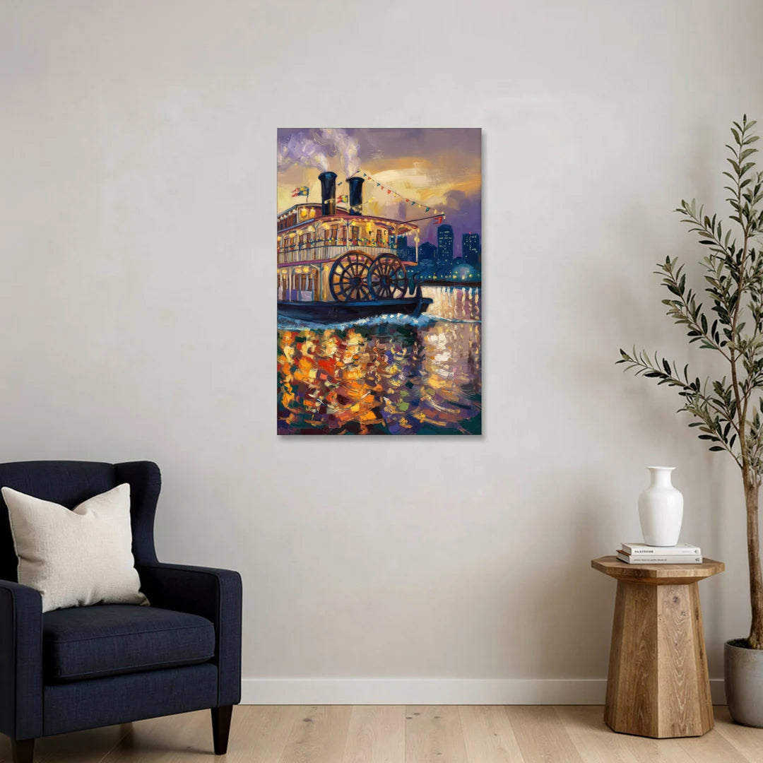 New Orleans Riverboat Adventure - Canvas Wall Art - Sofa - 24x36