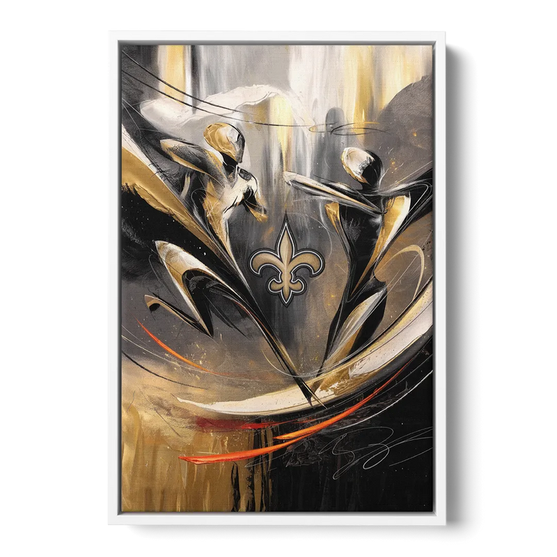New Orleans Saints Fans Passion Front - White Canvas Wall Art