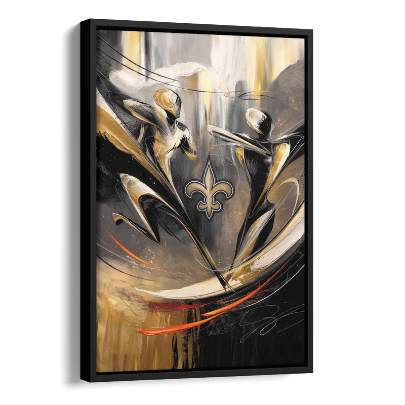 New Orleans Saints Fans Passion Side - Black Canvas Wall Art