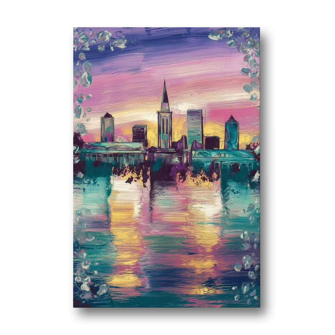 New Orleans Skyline at Sunset - Canvas Wall Art - Front