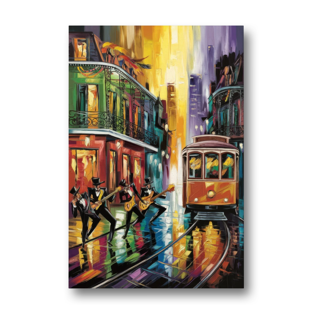New Orleans Symbols of Culture - Canvas Wall Art - Front