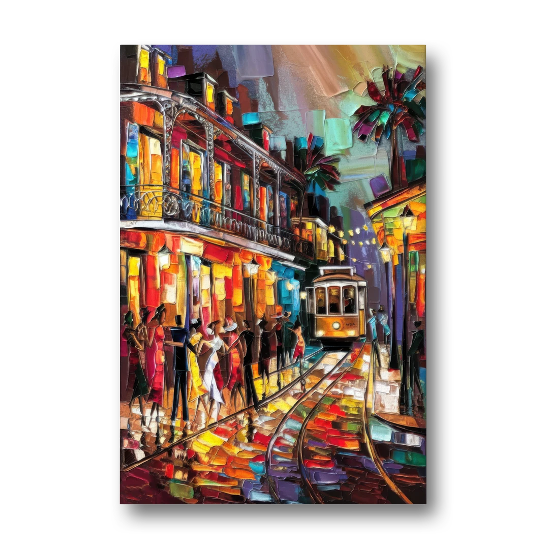 New Orleans Vibrant Street Art - Canvas Wall Art - Front