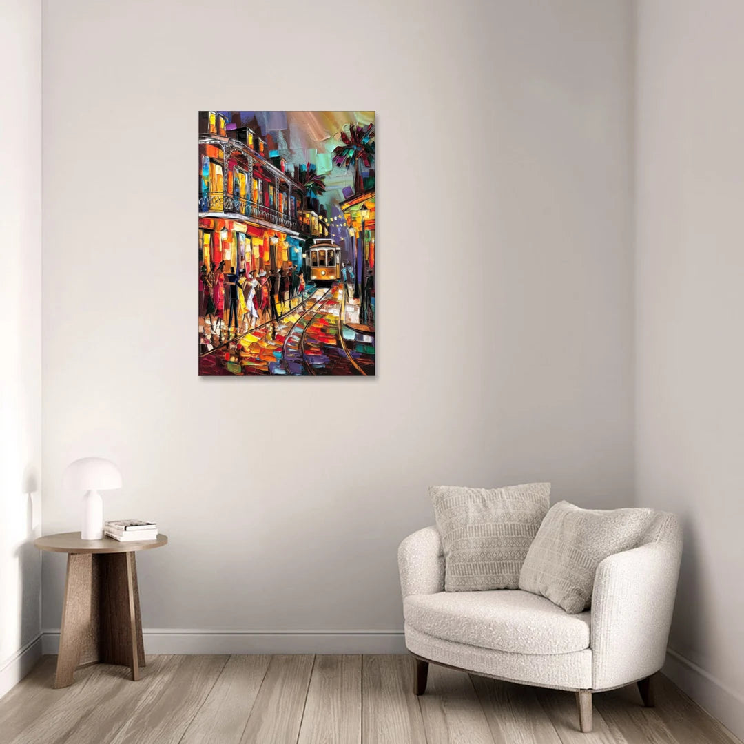 New Orleans Vibrant Street Art - Canvas Wall Art - Sofa - 24x36