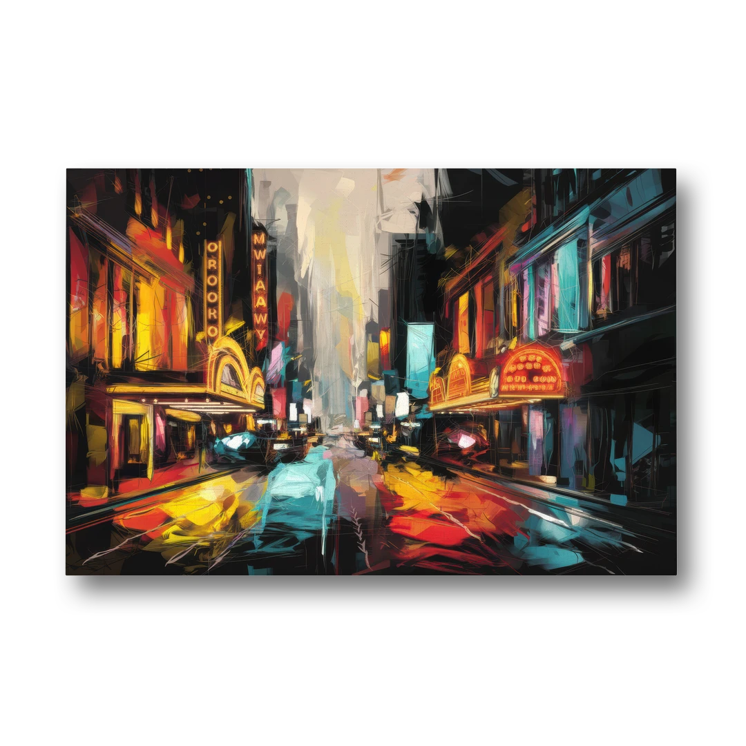 New York City Broadway Lights - Canvas Wall Art - Front