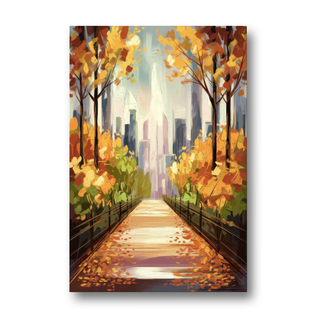 New York City Central Park in Fall Sunny - Canvas Wall Art - Front