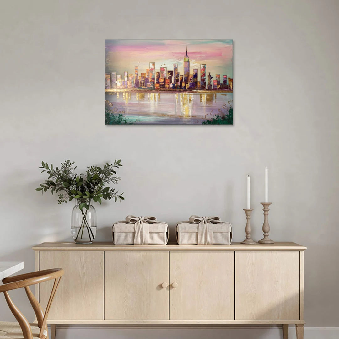 New York City Downtown Skyline - Canvas Wall Art - Coffee Table - 36x24