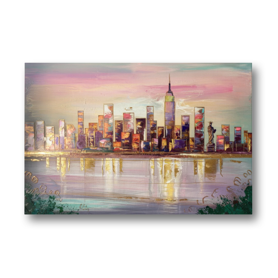 New York City Downtown Skyline - Canvas Wall Art - Front
