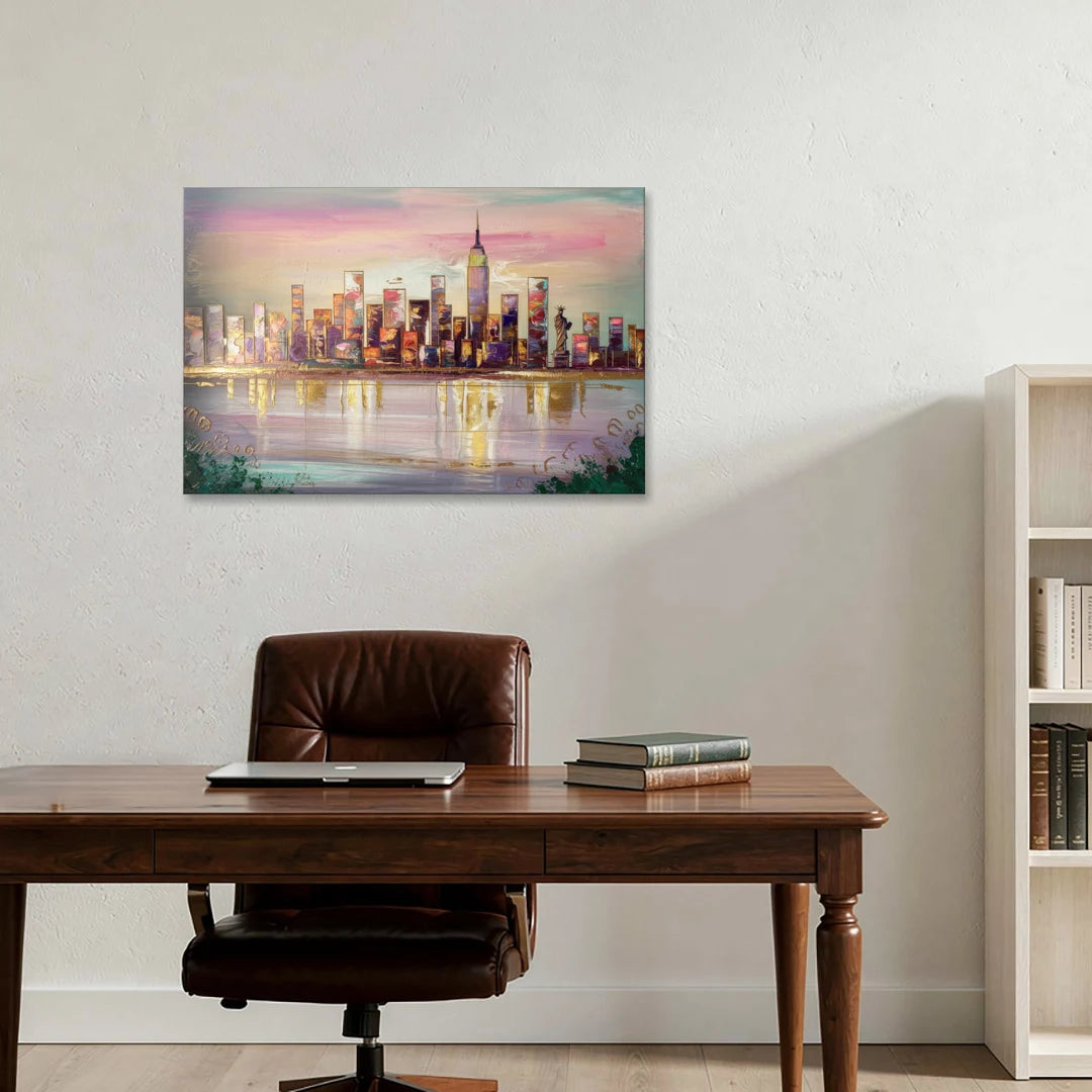 New York City Downtown Skyline - Canvas Wall Art - Office - 36x24