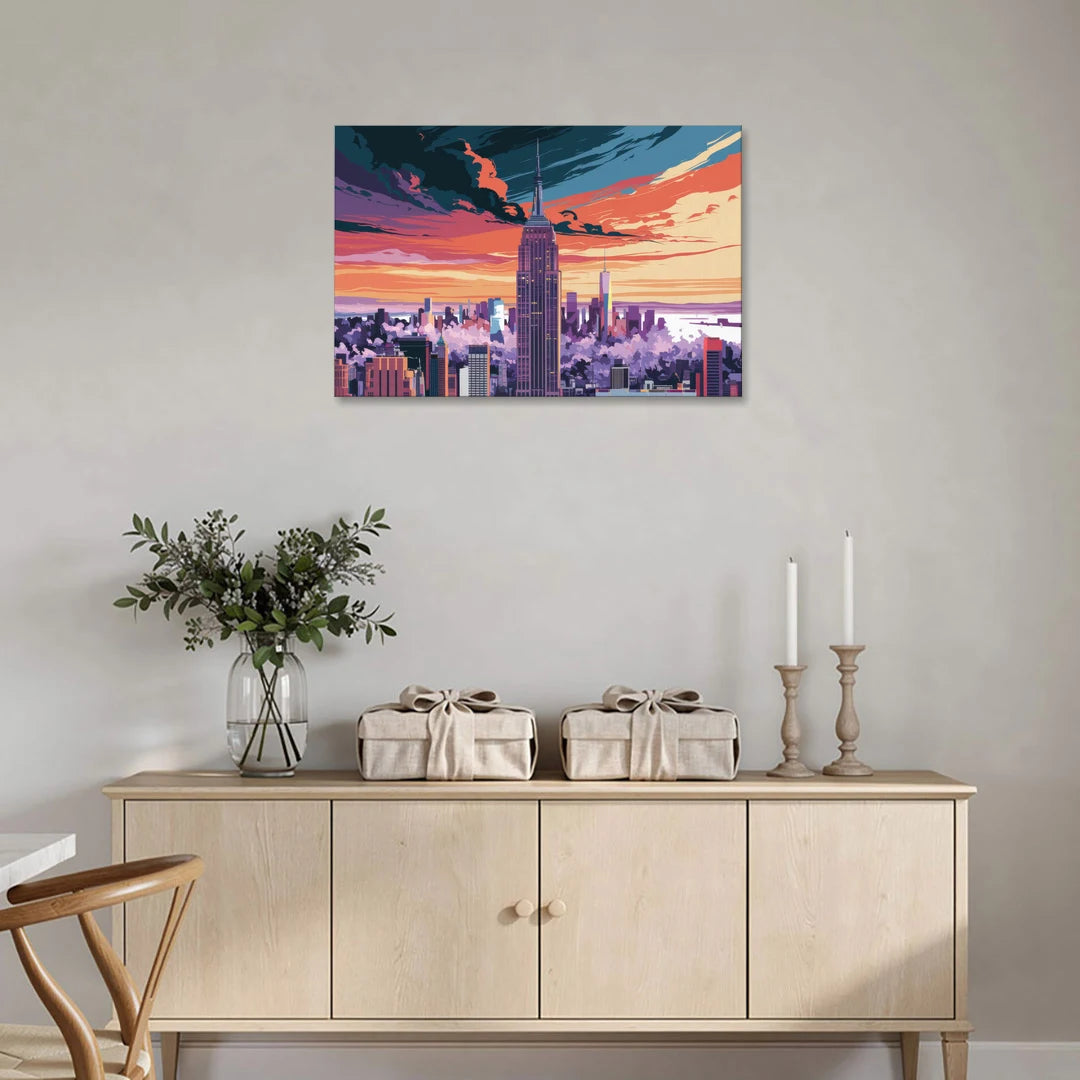New York City Empire State Building - Canvas Wall Art - Coffee Table - 36x24
