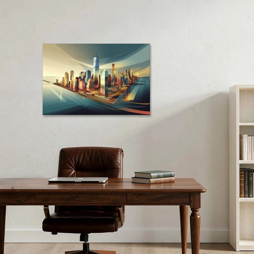New York City Financial District - Canvas Wall Art - Office - 36x24
