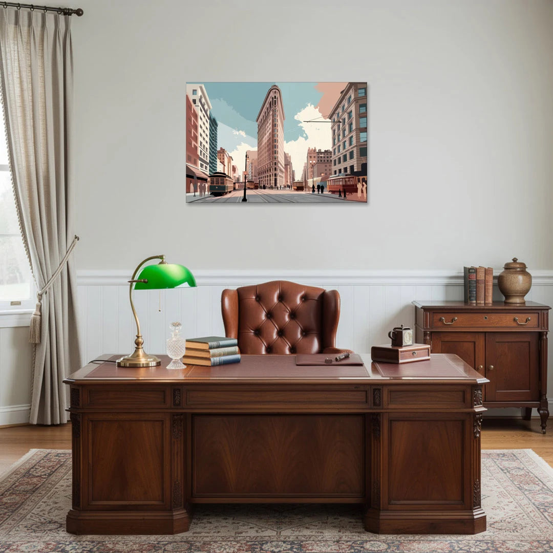 New York City Flatiron Building - Canvas Wall Art - Office - 36x24