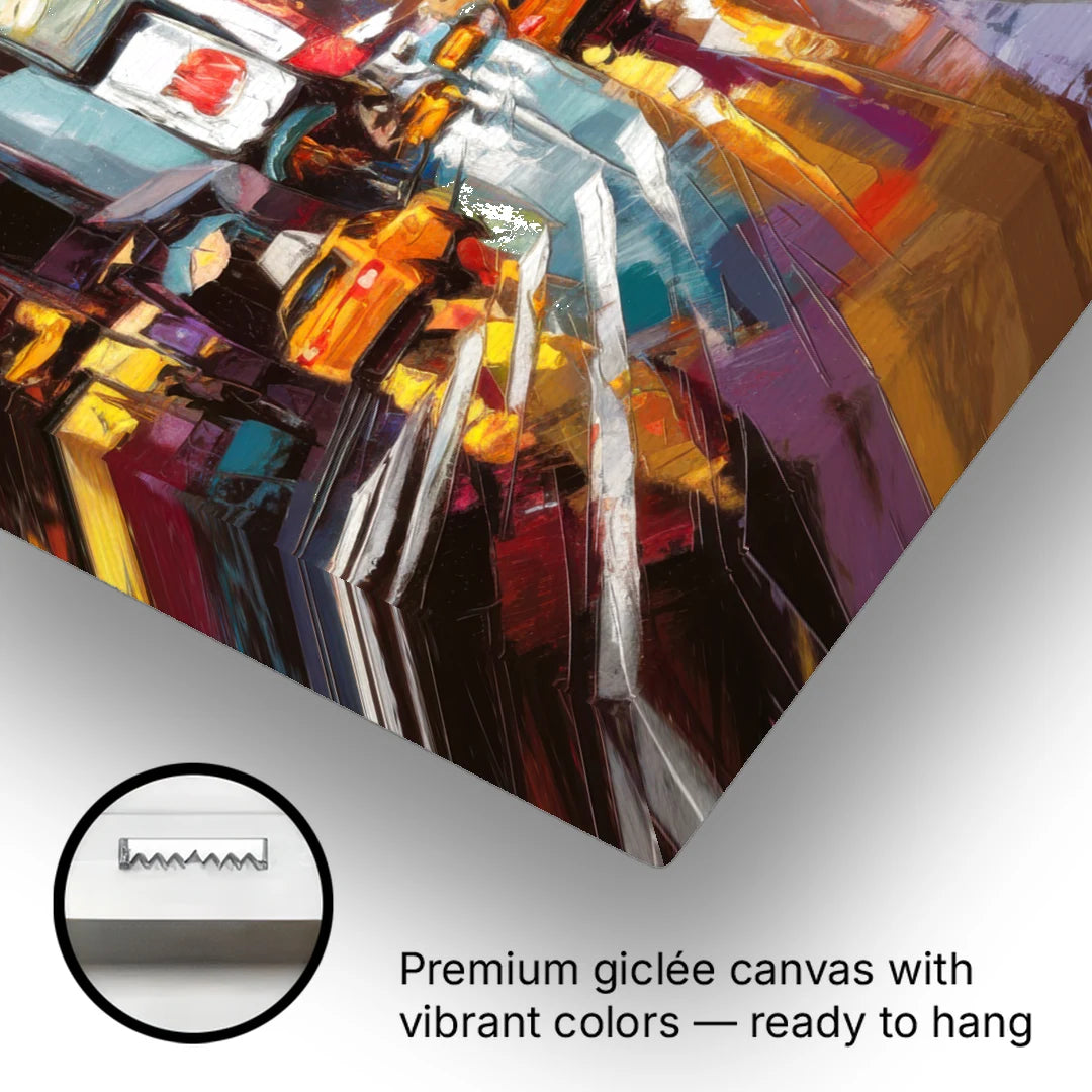 New York City Framed Street Photography Evening - Canvas Wall Art - Gallery Wrap Corner