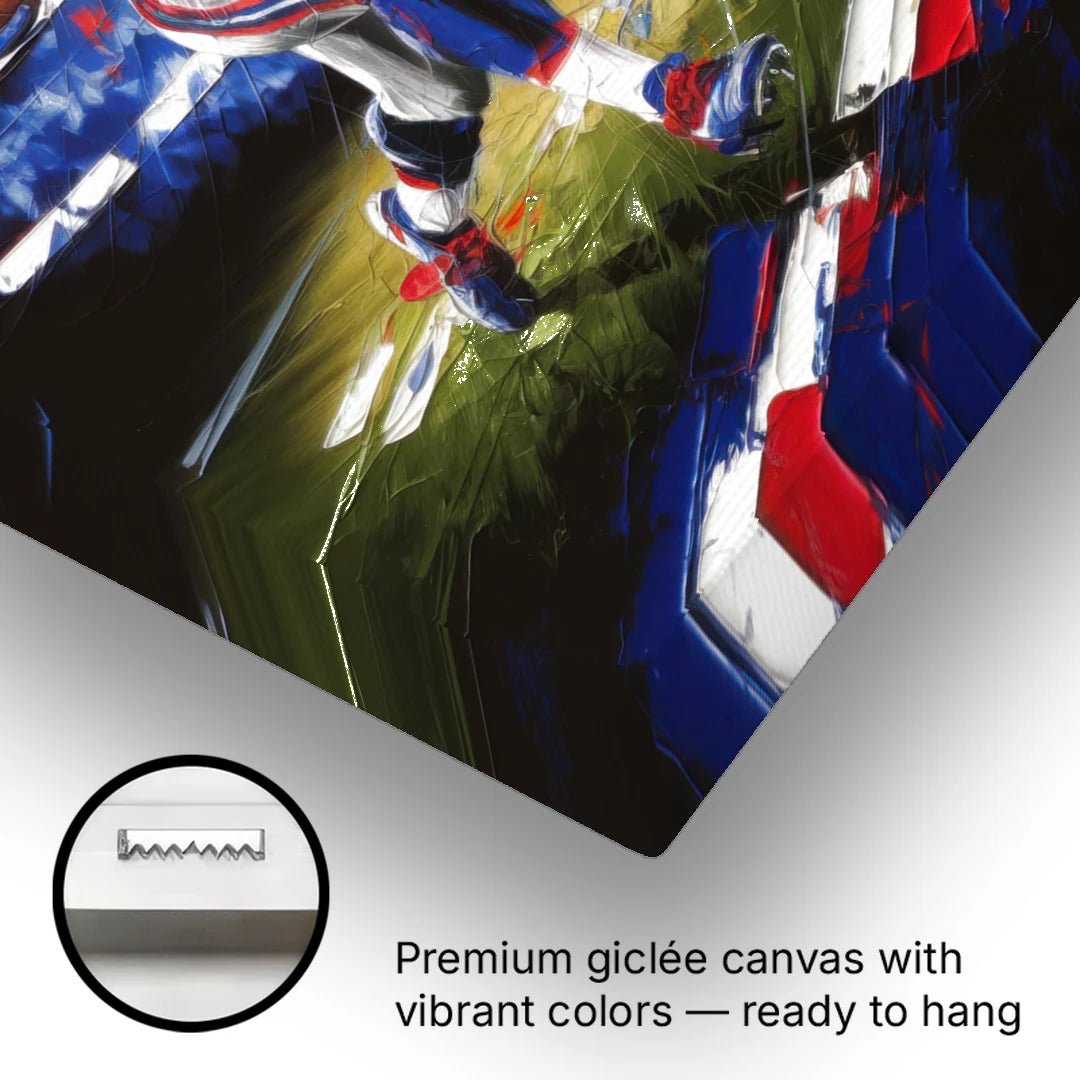 New York City Giants Football - Canvas Wall Art - Gallery Wrap Corner
