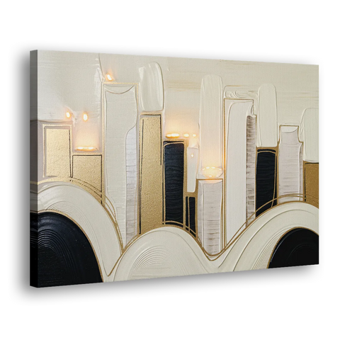 New York City Golden Glow Skyline - Canvas Wall Art
