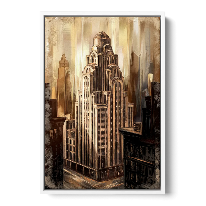 New York City Historic Architecture Front - White Canvas Wall Art