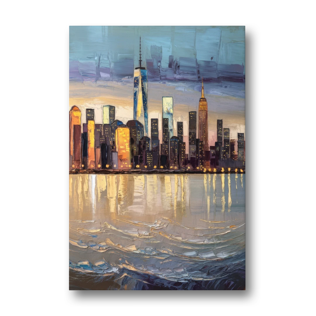 New York City Hudson River View - Canvas Wall Art - Front