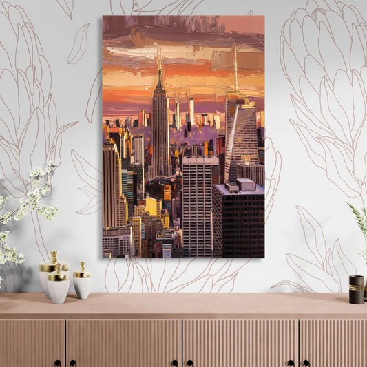 New York City Midtown Skyline Living Room - Canvas Wall Art