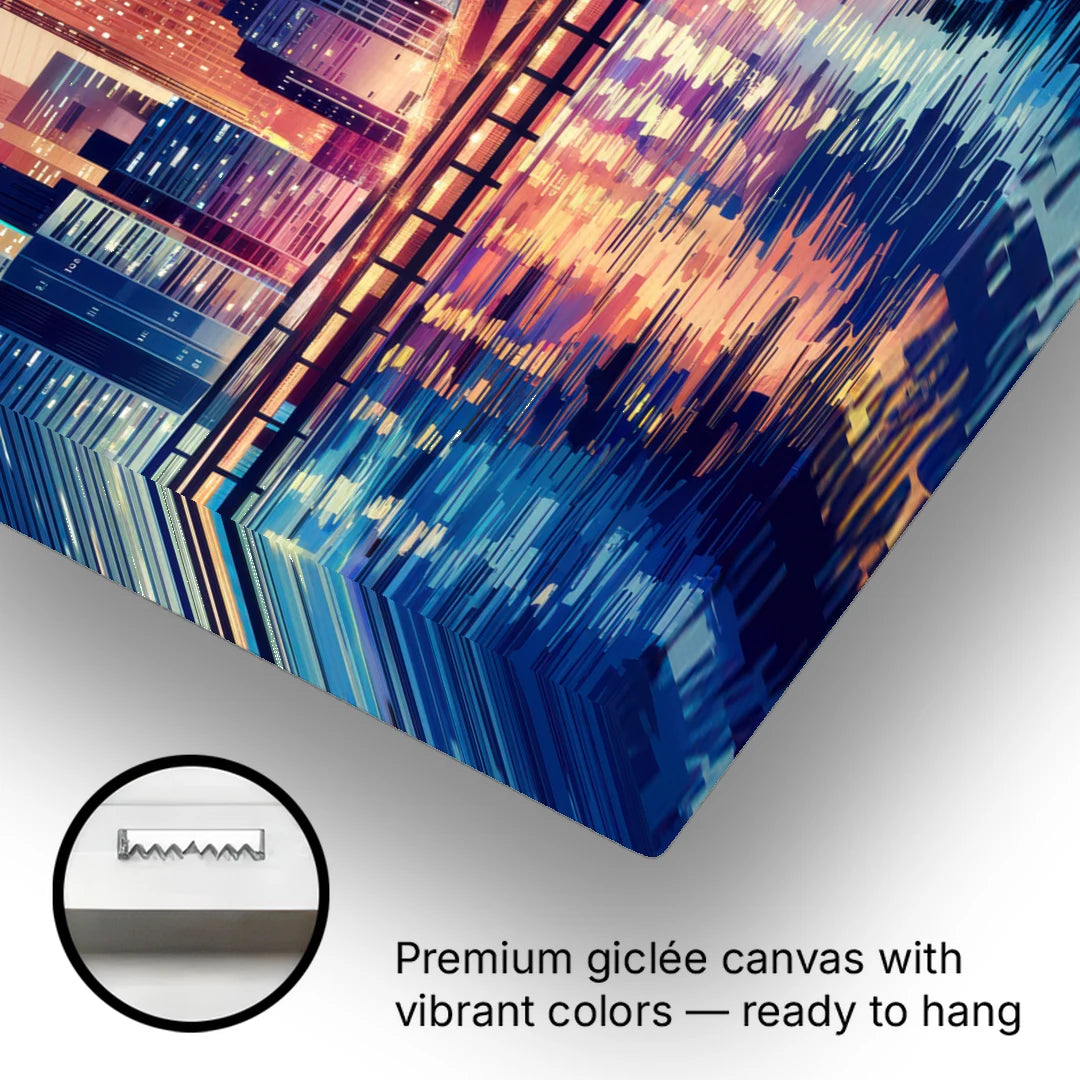 New York City Night Lights - Canvas Wall Art - Gallery Wrap Corner