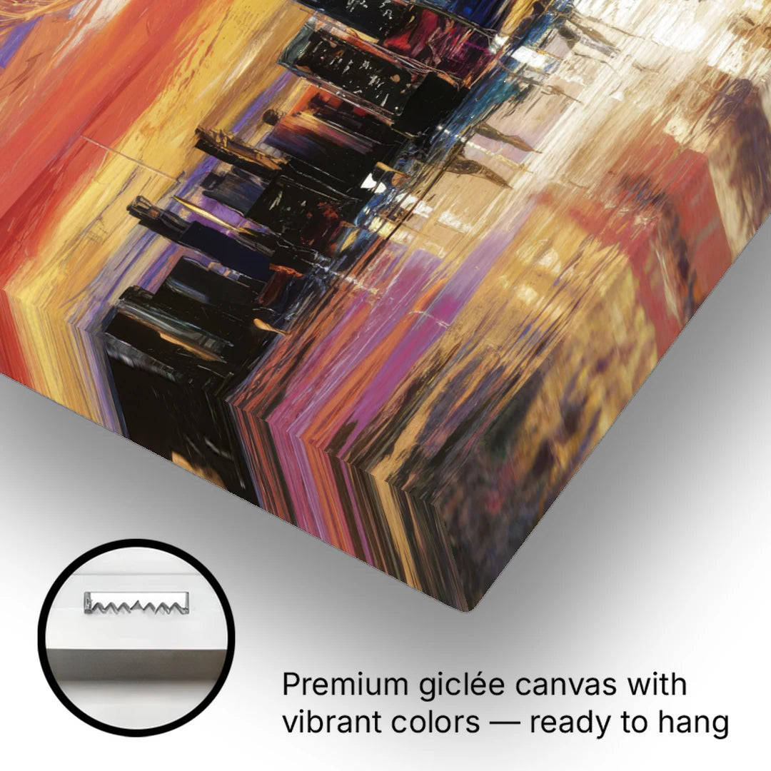New York City Skyline At Sunset - Canvas Wall Art - Gallery Wrap Corner