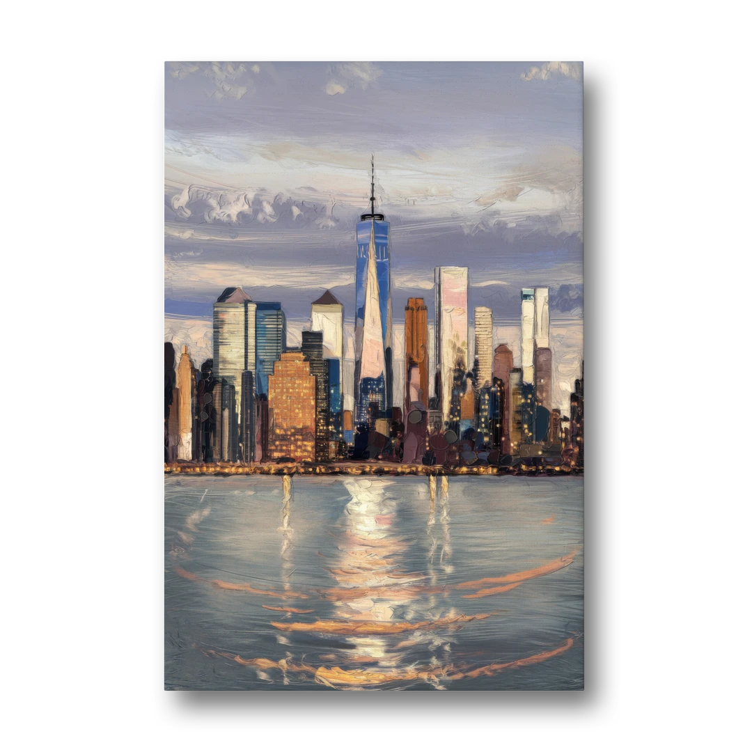 New York City Skyline Reflection - Canvas Wall Art - Front