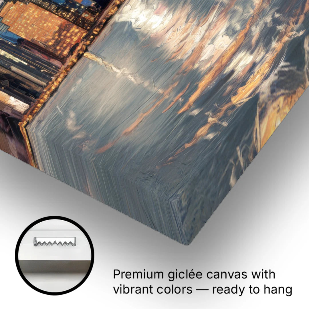 New York City Skyline Reflection - Canvas Wall Art - Gallery Wrap Corner