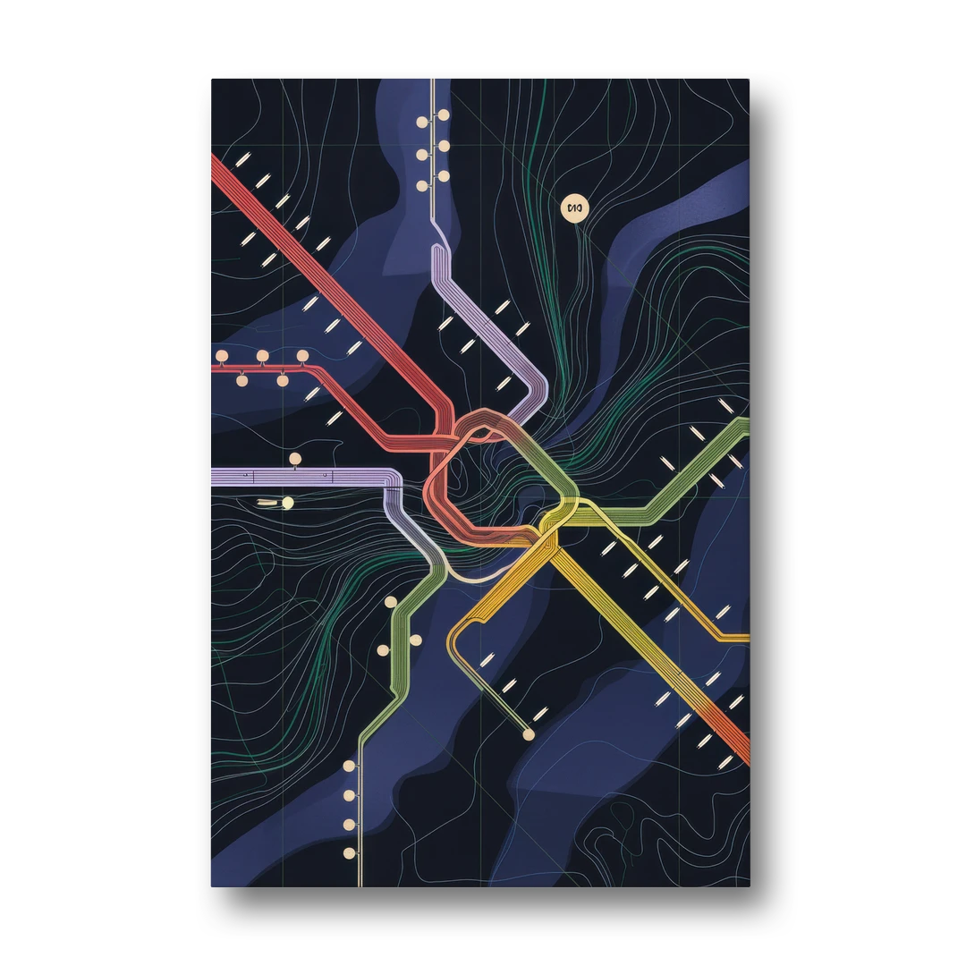 New York City Subway Map - Canvas Wall Art - Front