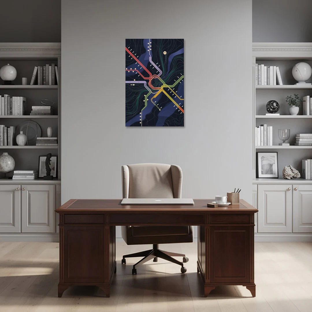 New York City Subway Map - Canvas Wall Art - Office - 24x36