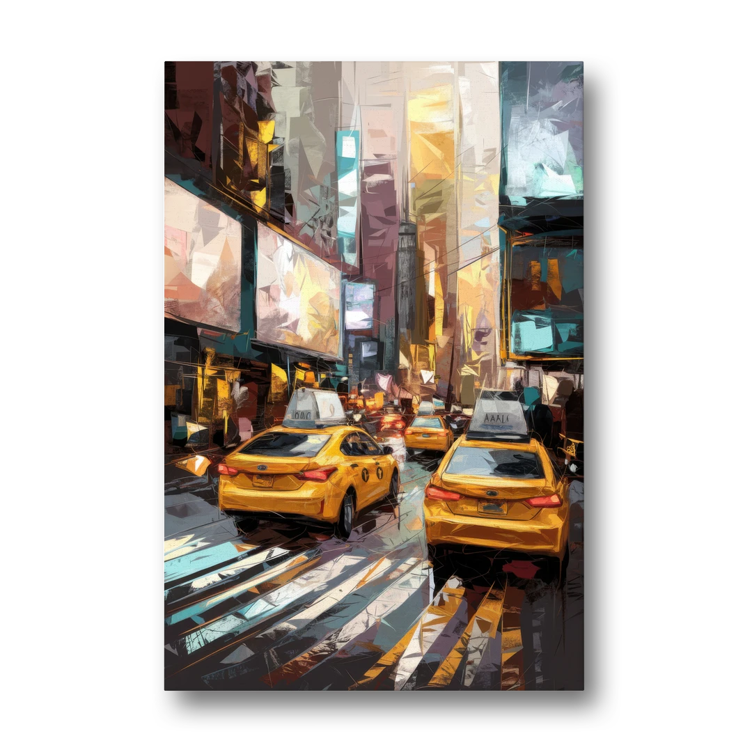 New York City Taxi Cabs - Canvas Wall Art - Front
