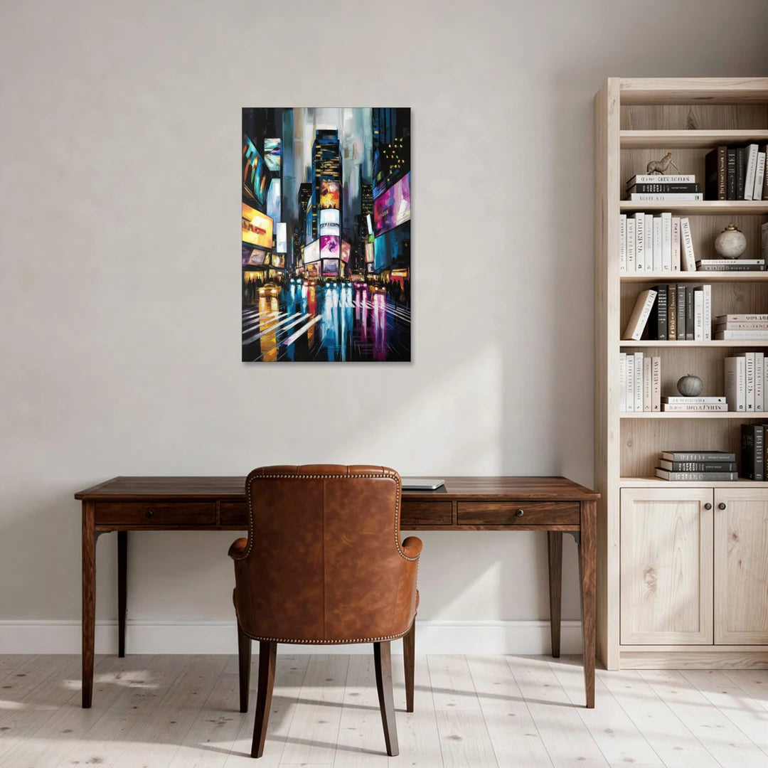 New York City Times Square Lights - Canvas Wall Art - Office - 24x36