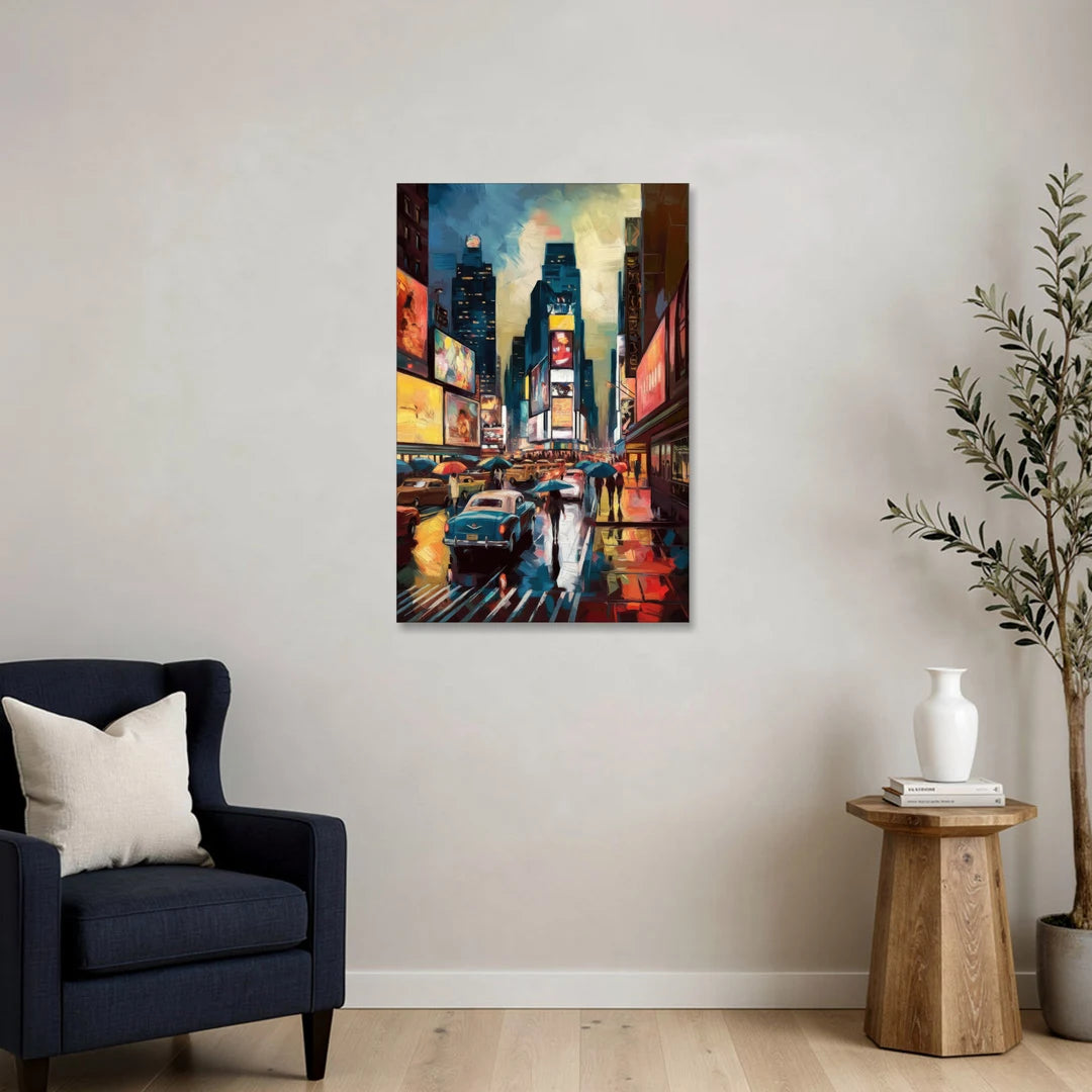 New York City Times Square at Midnight - Canvas Wall Art - Sofa - 24x36