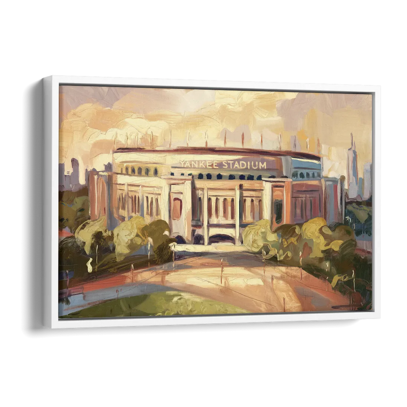 New York City Yankee Stadium Side - White Canvas Wall Art