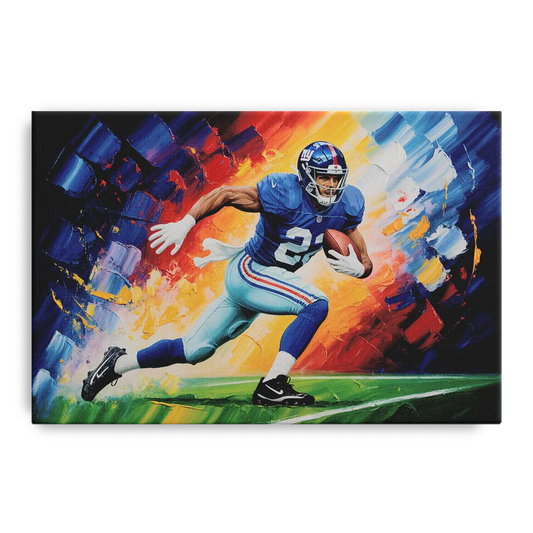 New York Giants Impressionistic Football Action Art - Canvas Wall Art