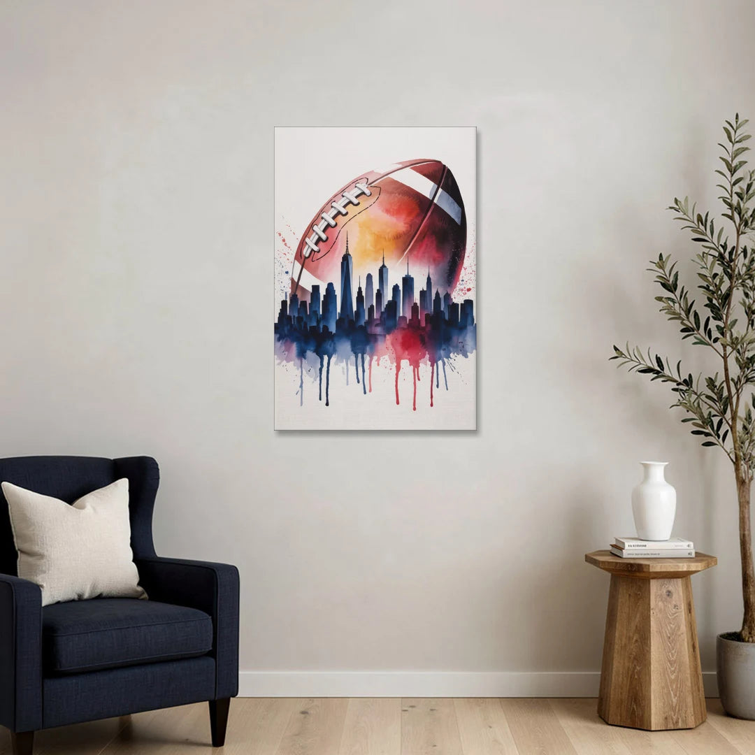 New York Giants Skyline Game - Canvas Wall Art - Sofa - 24x36