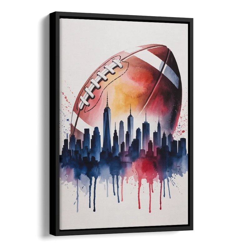 New York Giants Skyline Game Side - Black Canvas Wall Art