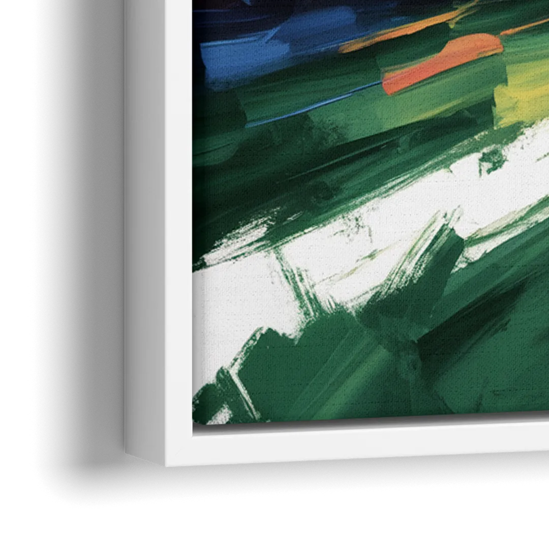 New York Jets Energetic Impressionist Football Helmet Artwork - Close-Up White Frame Canvas