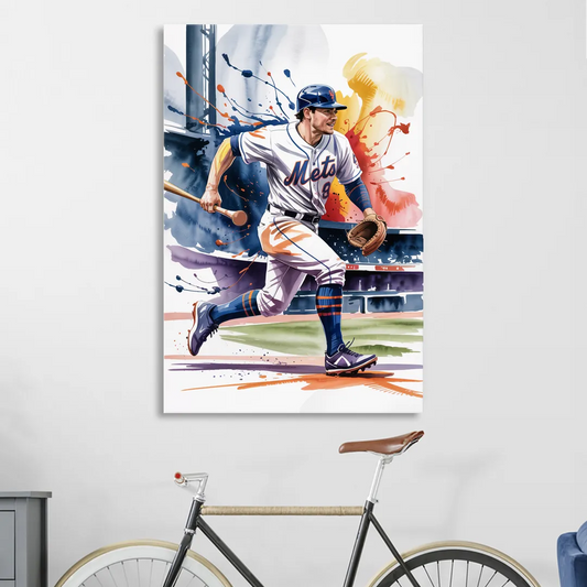 New York Mets Championship Game Living Room - Canvas Wall Art