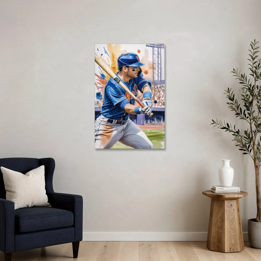 New York Mets Home Run Swing - Canvas Wall Art - Sofa - 24x36