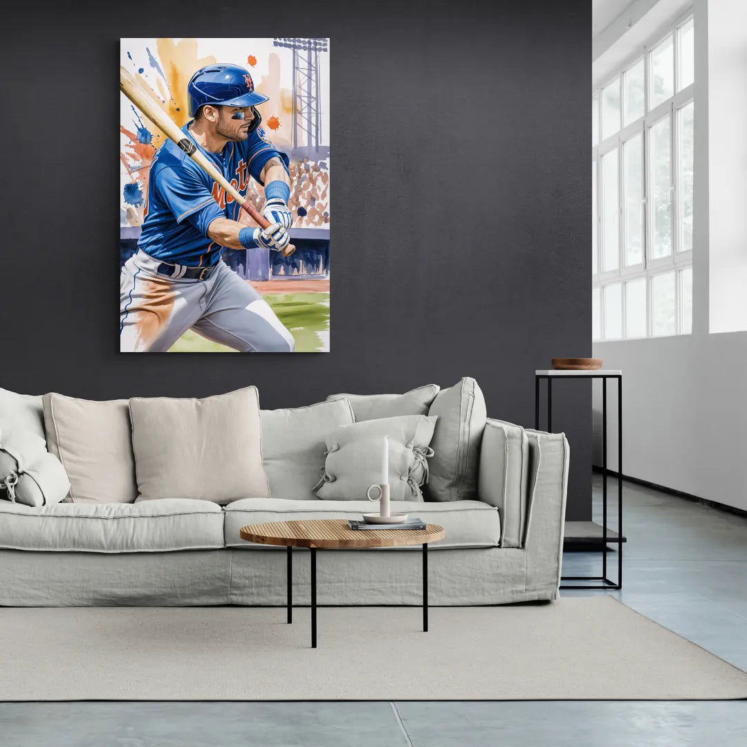New York Mets Home Run Swing - Canvas Wall Art Living Room
