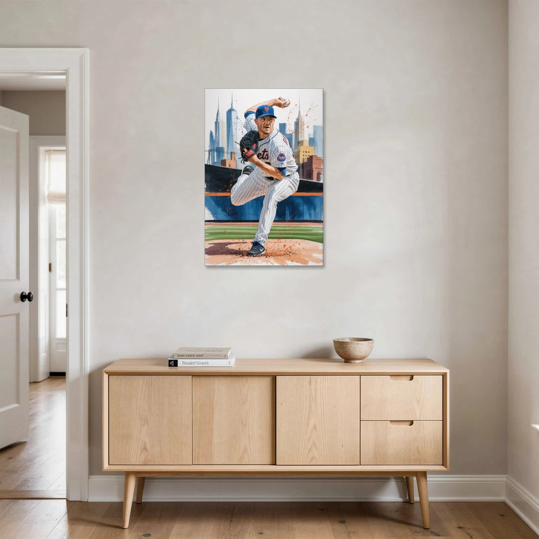 New York Mets Pitcher Windup - Canvas Wall Art - Coffee Table - 24x36