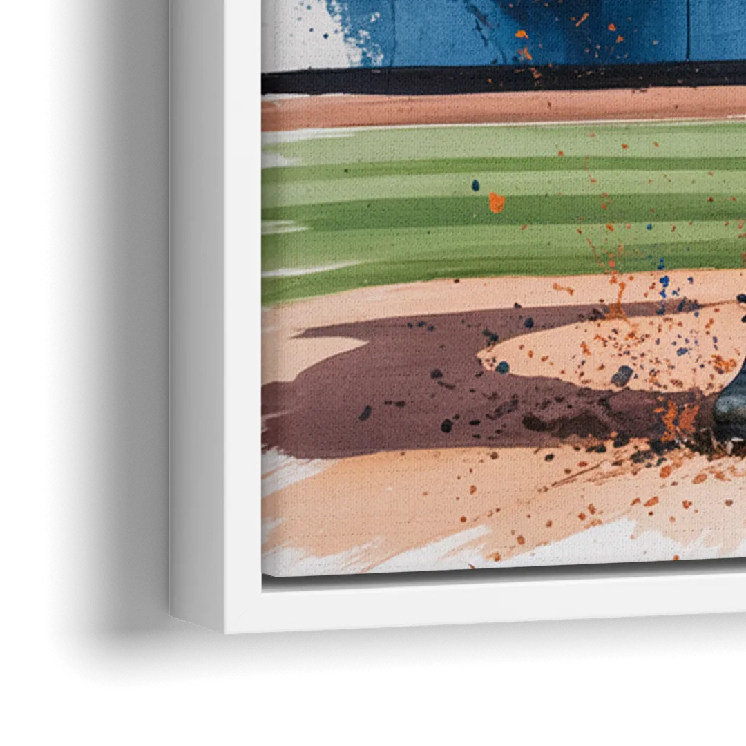 New York Mets Pitcher Windup - Close-Up White Frame Canvas