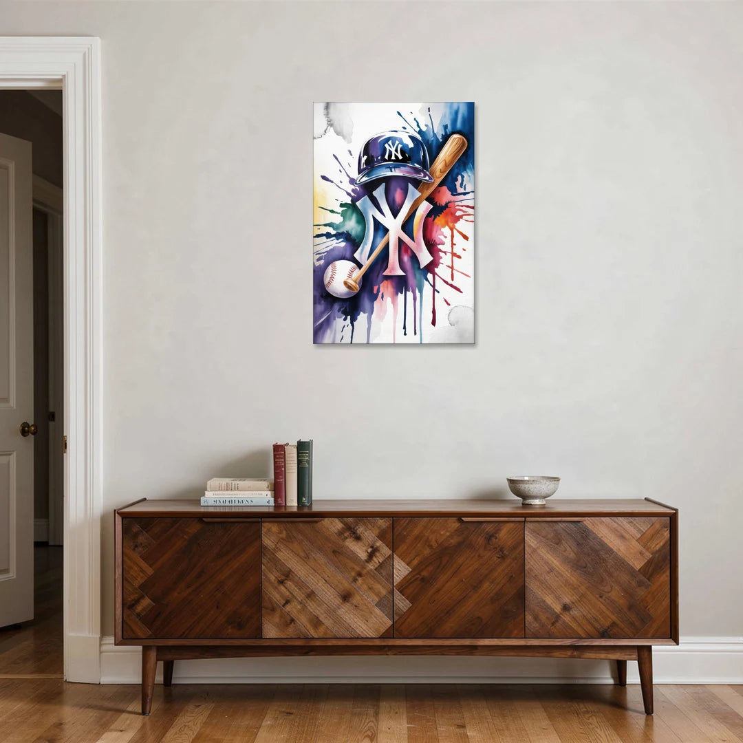 New York Yankees Emblem - Canvas Wall Art - Coffee Table - 24x36