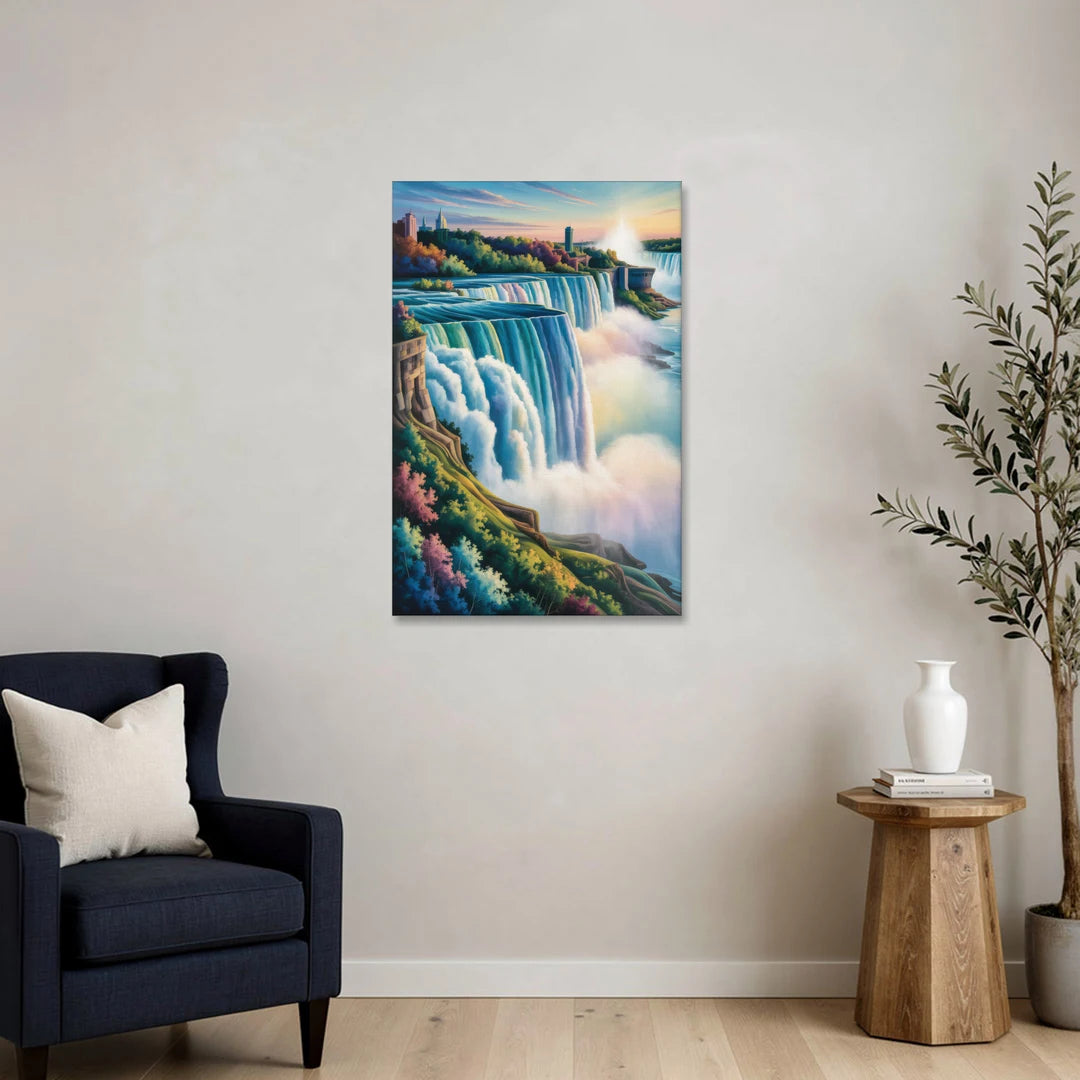 Niagara Falls Color Burst - Canvas Wall Art - Sofa - 24x36