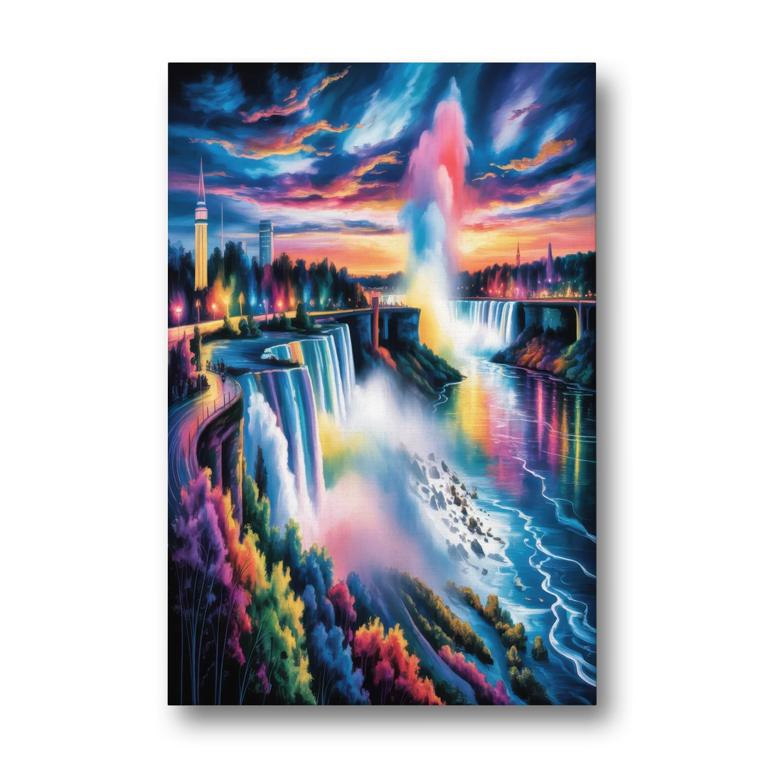 Niagara Falls Light Show - Canvas Wall Art - Front