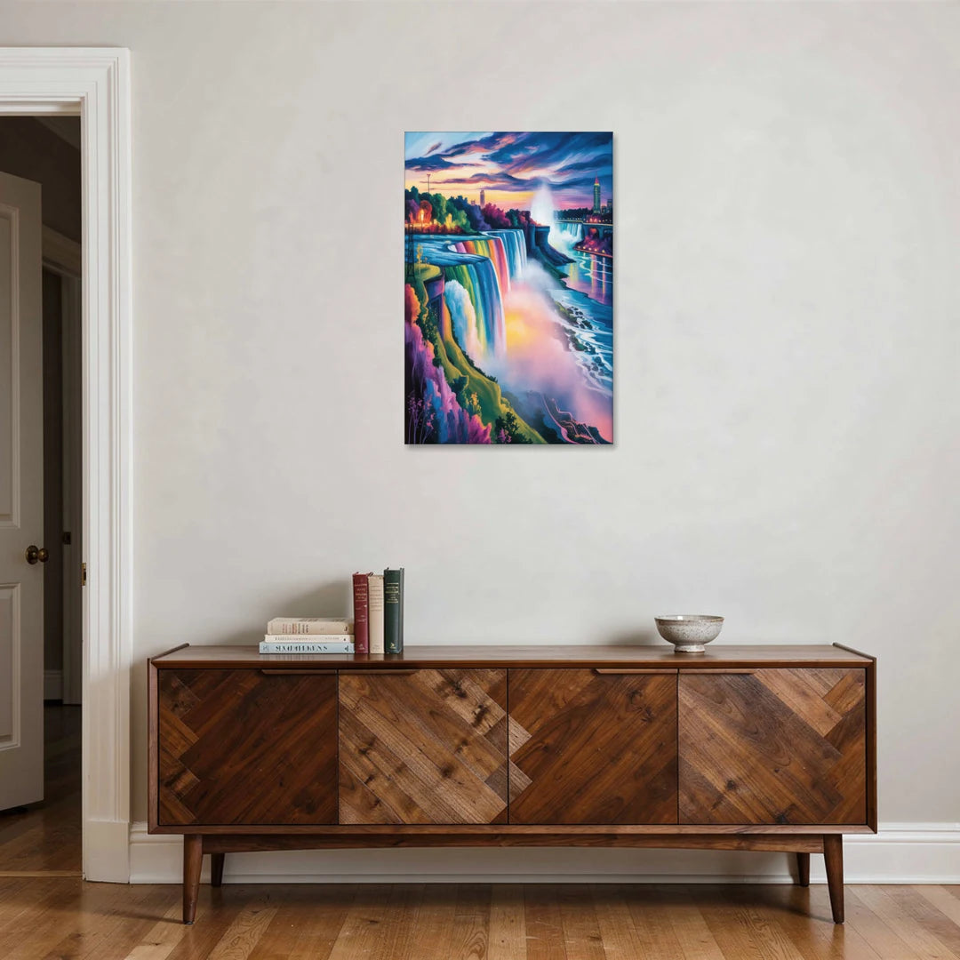 Niagara Falls Rainbow Light - Canvas Wall Art - Coffee Table - 24x36