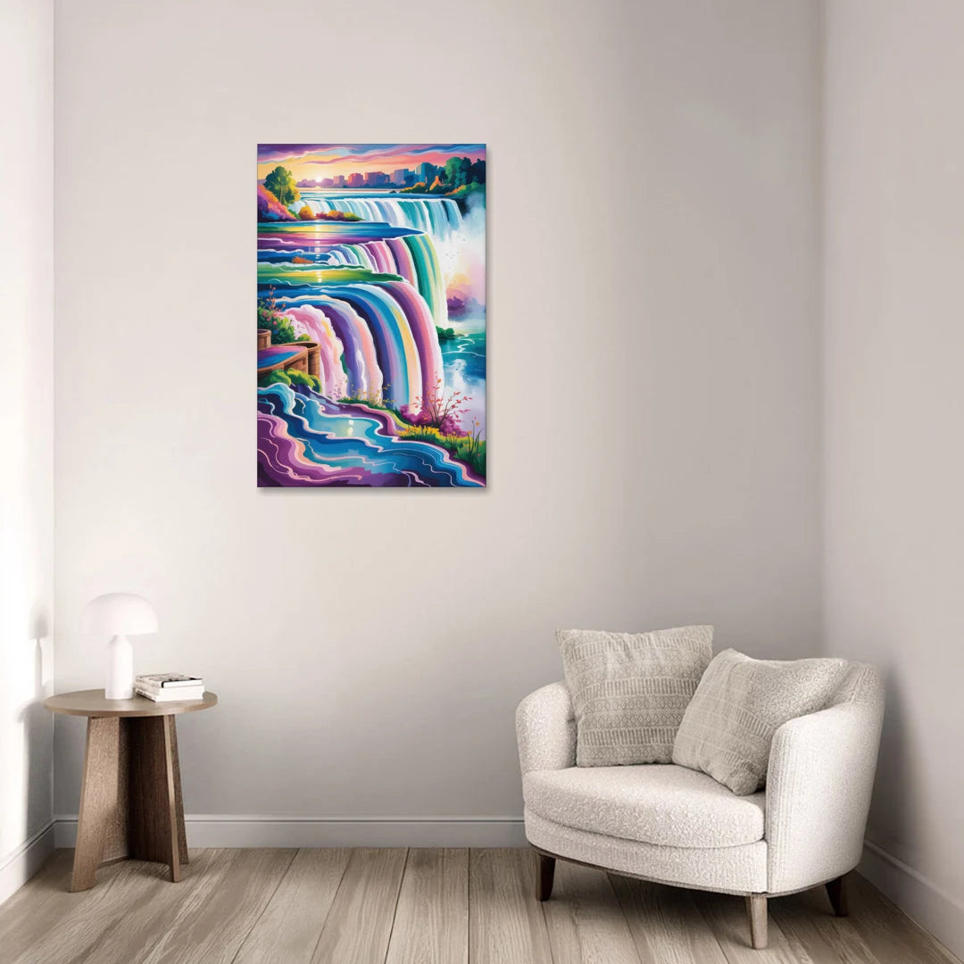 Niagara Falls Summer View - Canvas Wall Art - Sofa - 24x36